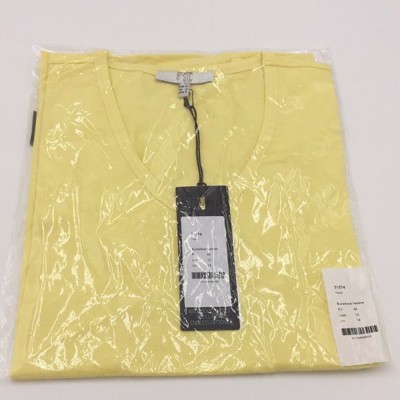 Basic By Yest Yemi Sunshine Yellow T-Shirt Size 10 NWT - Picture 9 of 16